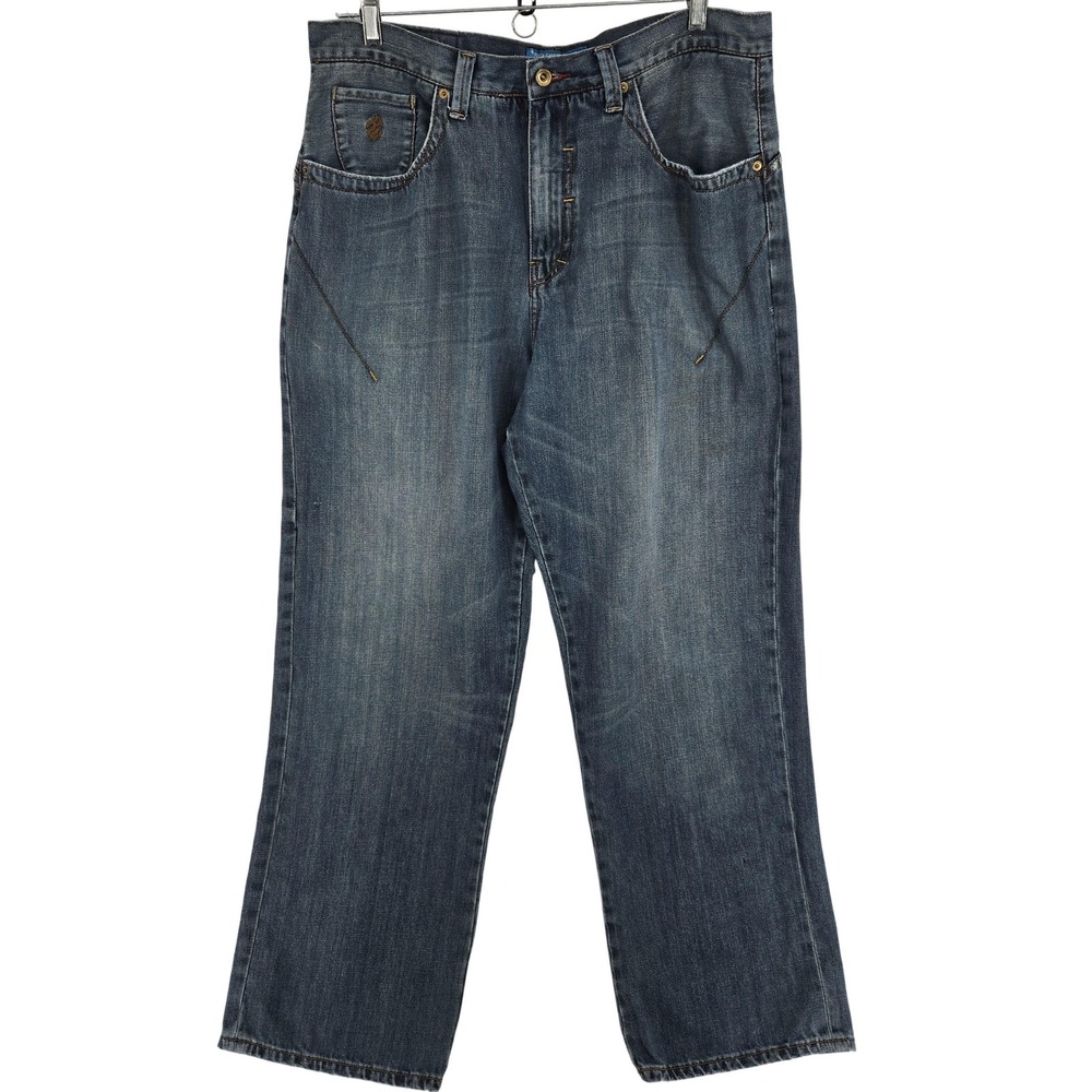 Rocawear Jeans Mens 38x31 (36x31 act) Blue Baggy Distressed Hip Hop Streetwear